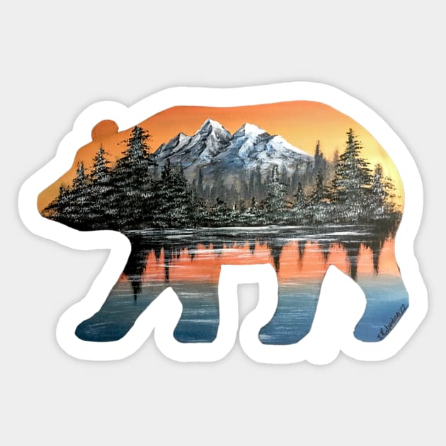 Bear Mountain Silhouette Sticker by SistersInArtN